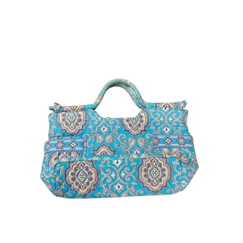 Vera Bradley Women's Turquoise Gabby Satchel Totally Turq Purse Handbag